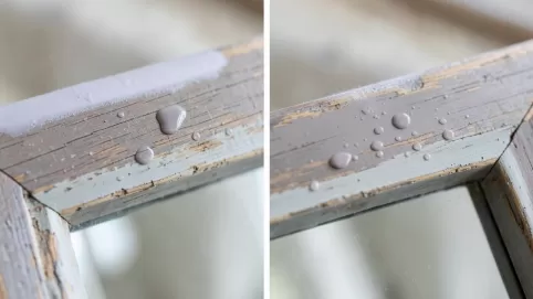 malowanie ramy lustra sprayem